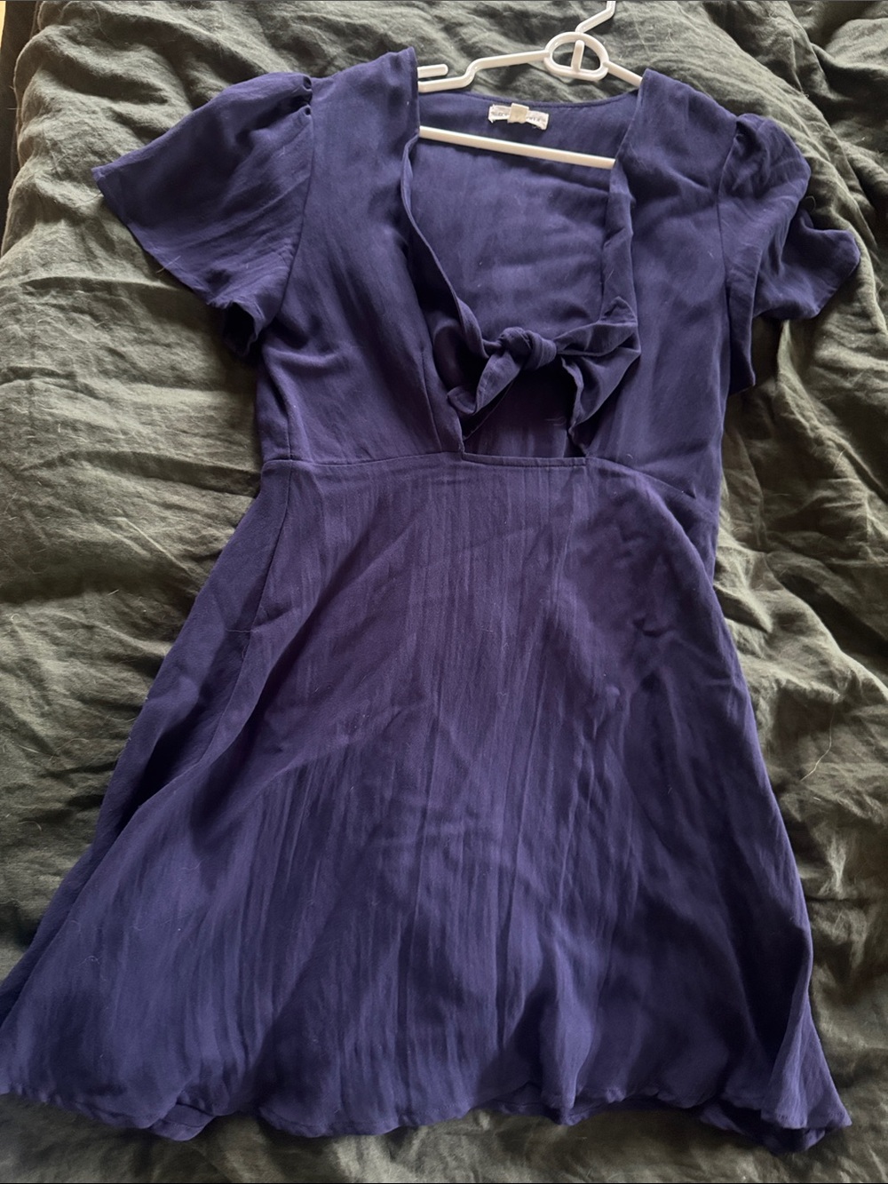 Cotton Candy Deep Purple Tie-Front Mini Dress